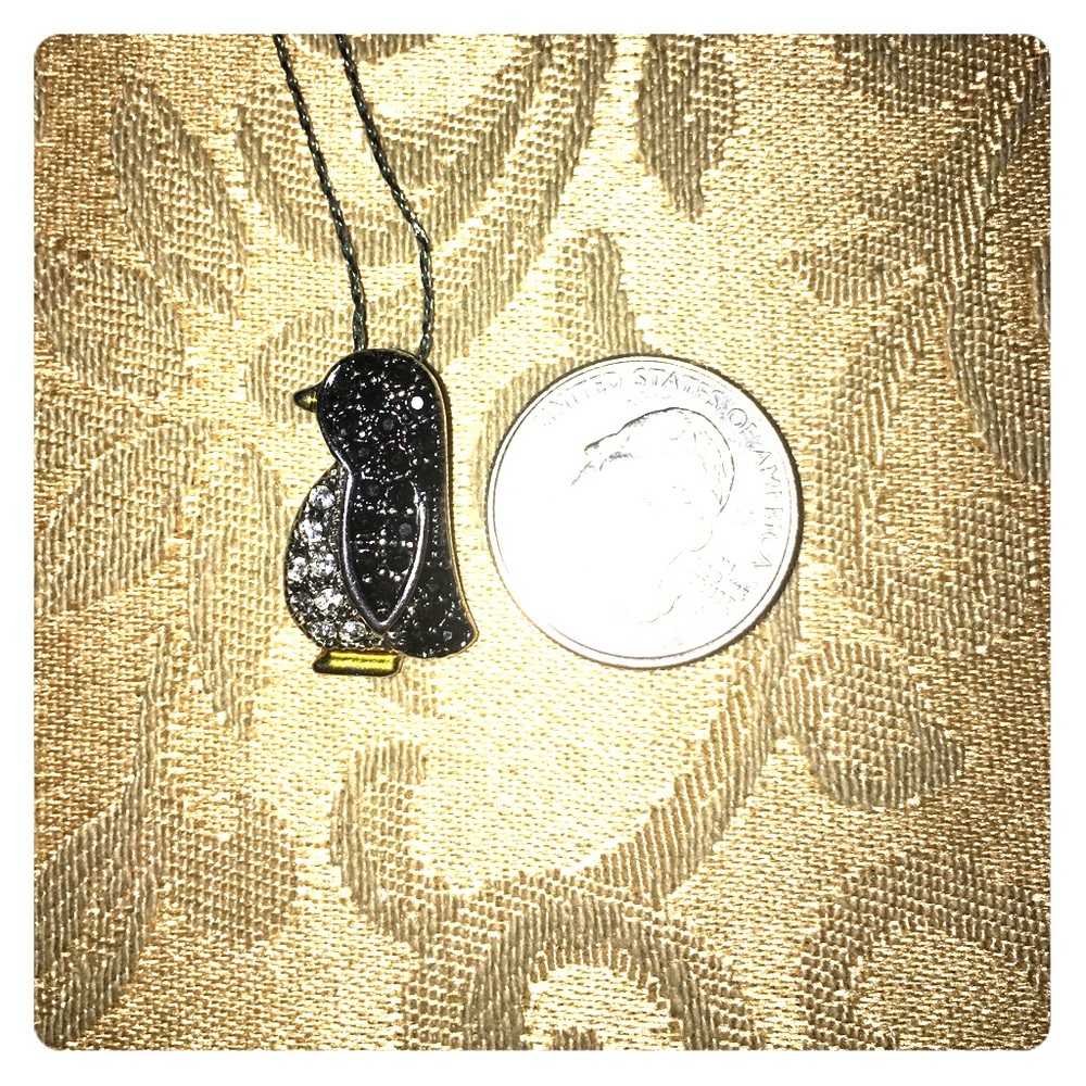 Sparkly penguin necklace
